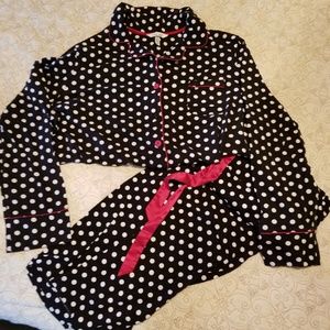 Black and white polka dot pajamas